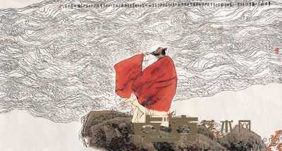 袁武 1997年作 观沧海 镜心 97×179cm
